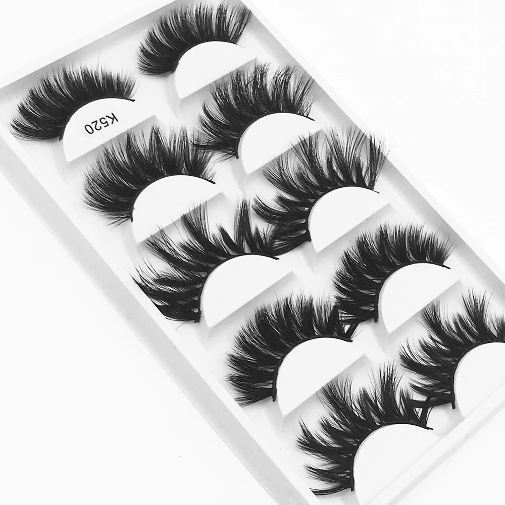 5 пар объемные ресницы из норки 25 мм|Накладные ресницы| |