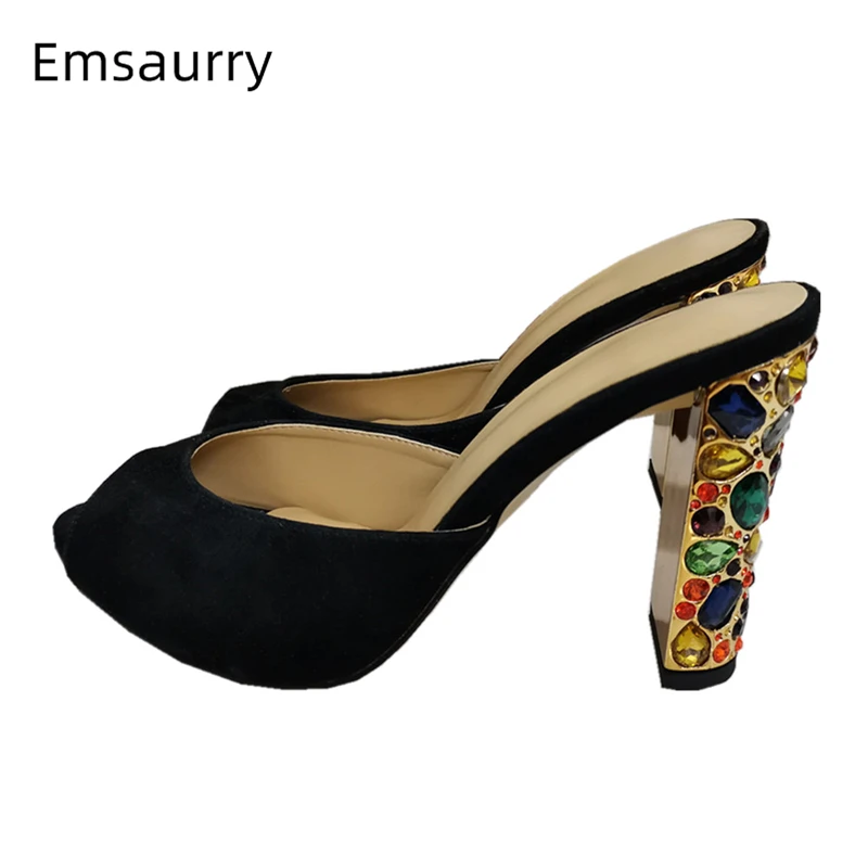 Роскошные женские сандалии со стразами пикантные туфли с открытым носком