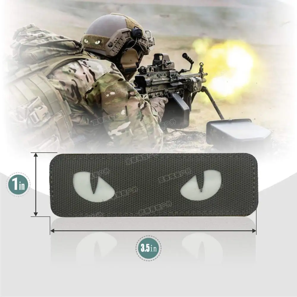 Пробуждение кошачий глаз Серебристые нашивки бейджи ПВХ эмблема военный