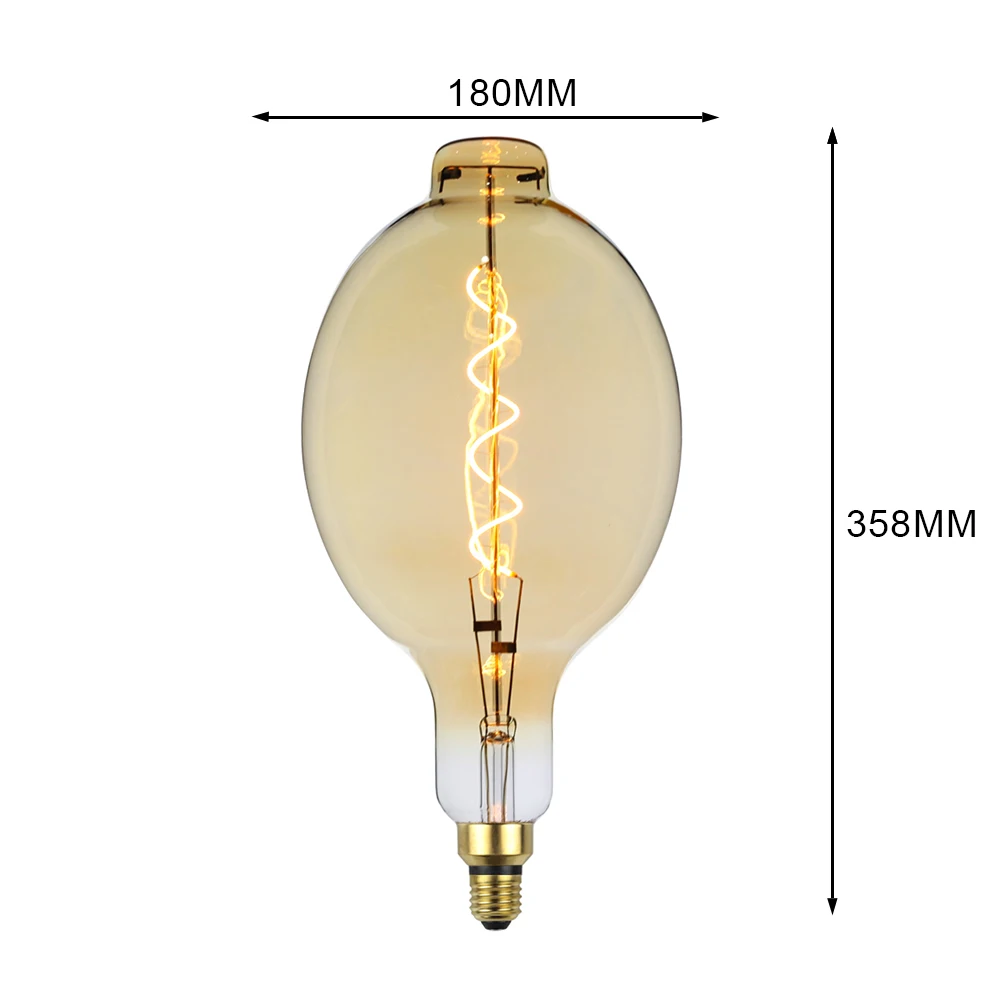TIANFAN Edison ЛАМПЫ BT180 гигантская Светодиодная лампа винтажная спиральная нить 4 Вт