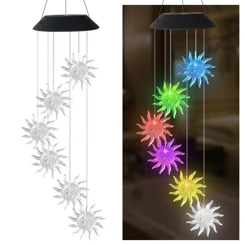 Светодиодный светильник на солнечной батарее уличный подвесной в стиле бабочки