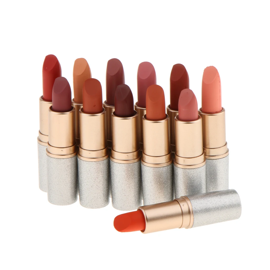 

MagiDeal 12 Color Makeup Long Lasting Matte Lipstick Design Lip Gloss