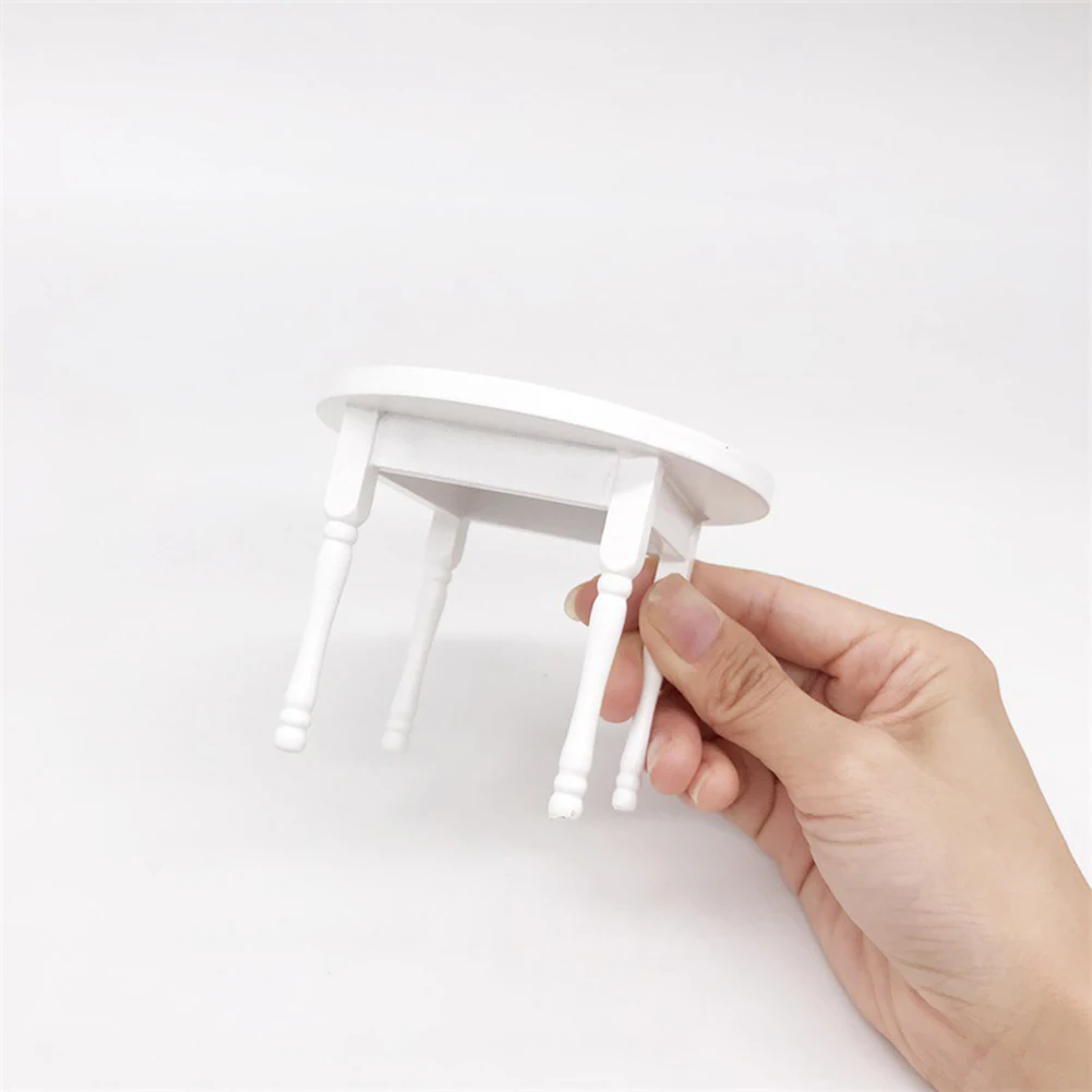 

1/12 Miniature Doll House Wooden Dining Table Chairs Modern Style Kitchen Furniture Doll House Decor Kids Toy