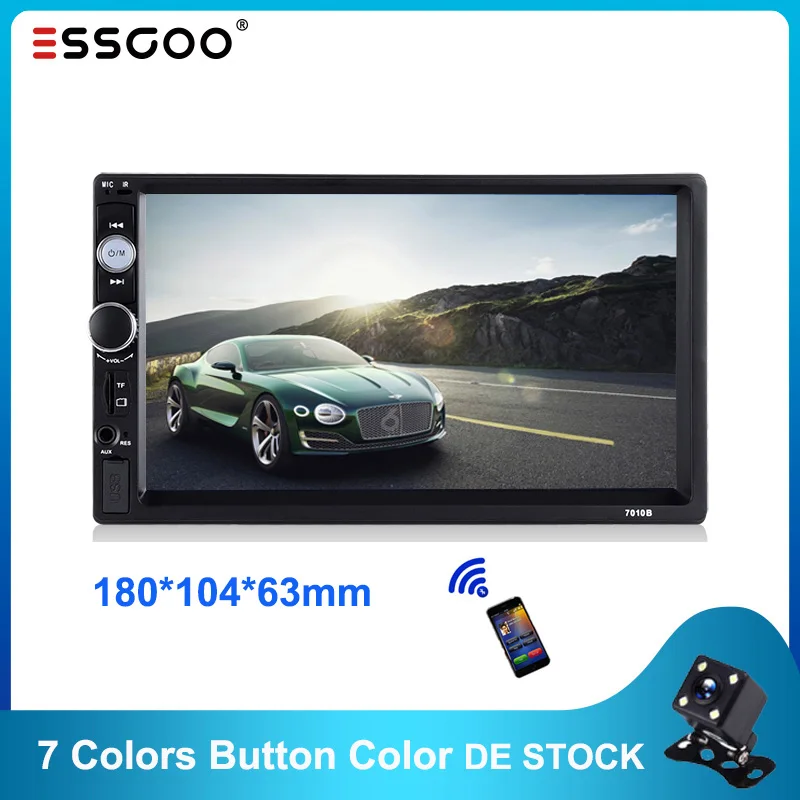 

Essgoo 7010B Car Radio 2 Din HD 7" Touch Screen Stereo Bluetooth FM Autoradio Car Multimedia Player Rearview Camera DAB Optional