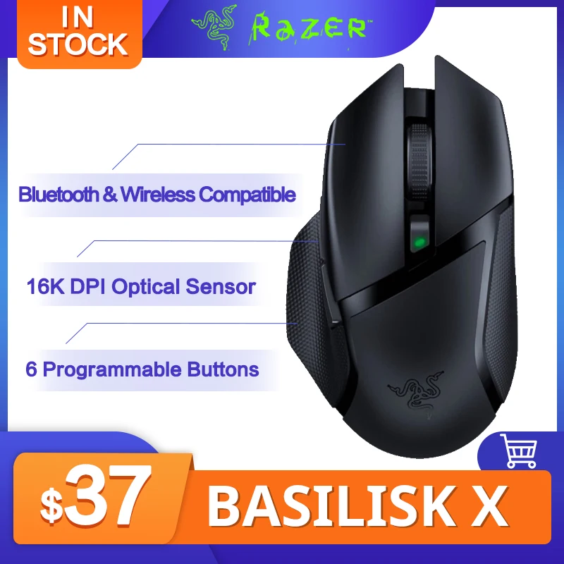Мышь Компьютерная Razer Basilisk X, беспроводная, 16000DPI - изображение