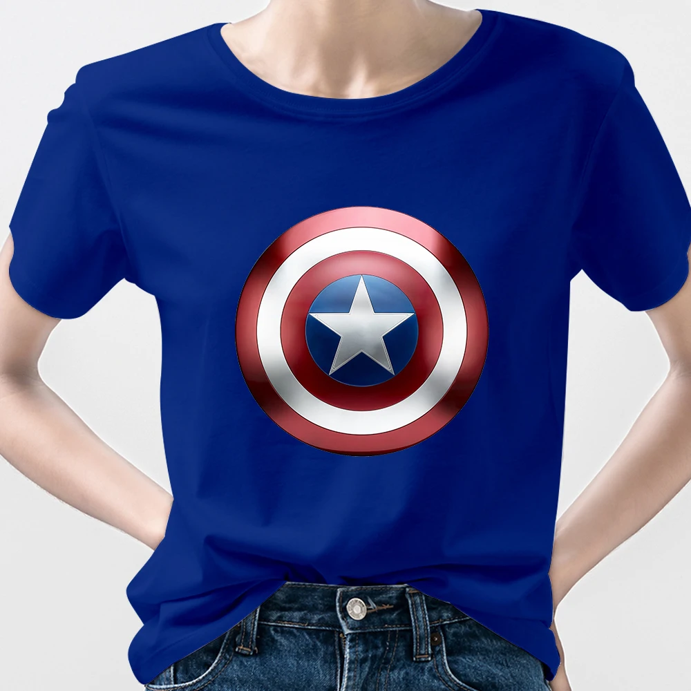 

Marvel T Shirt Captain America Shield Avengers Women's Oversize Beginners Tee Casual Urban Spain Summer Women's T-Shirt Female