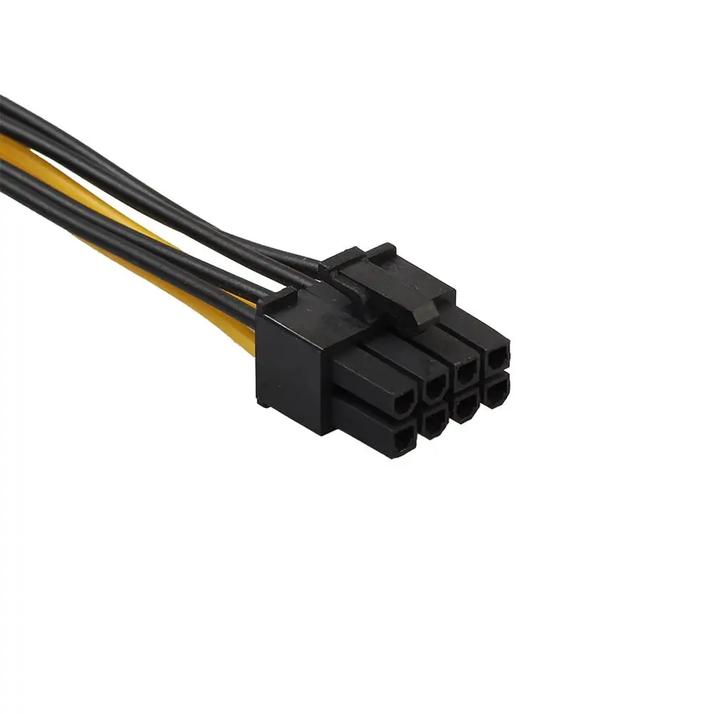 

18cm 8 Pin(6+2) PCIE to Dual Molex Connector Graphics Card Power Cable Cord