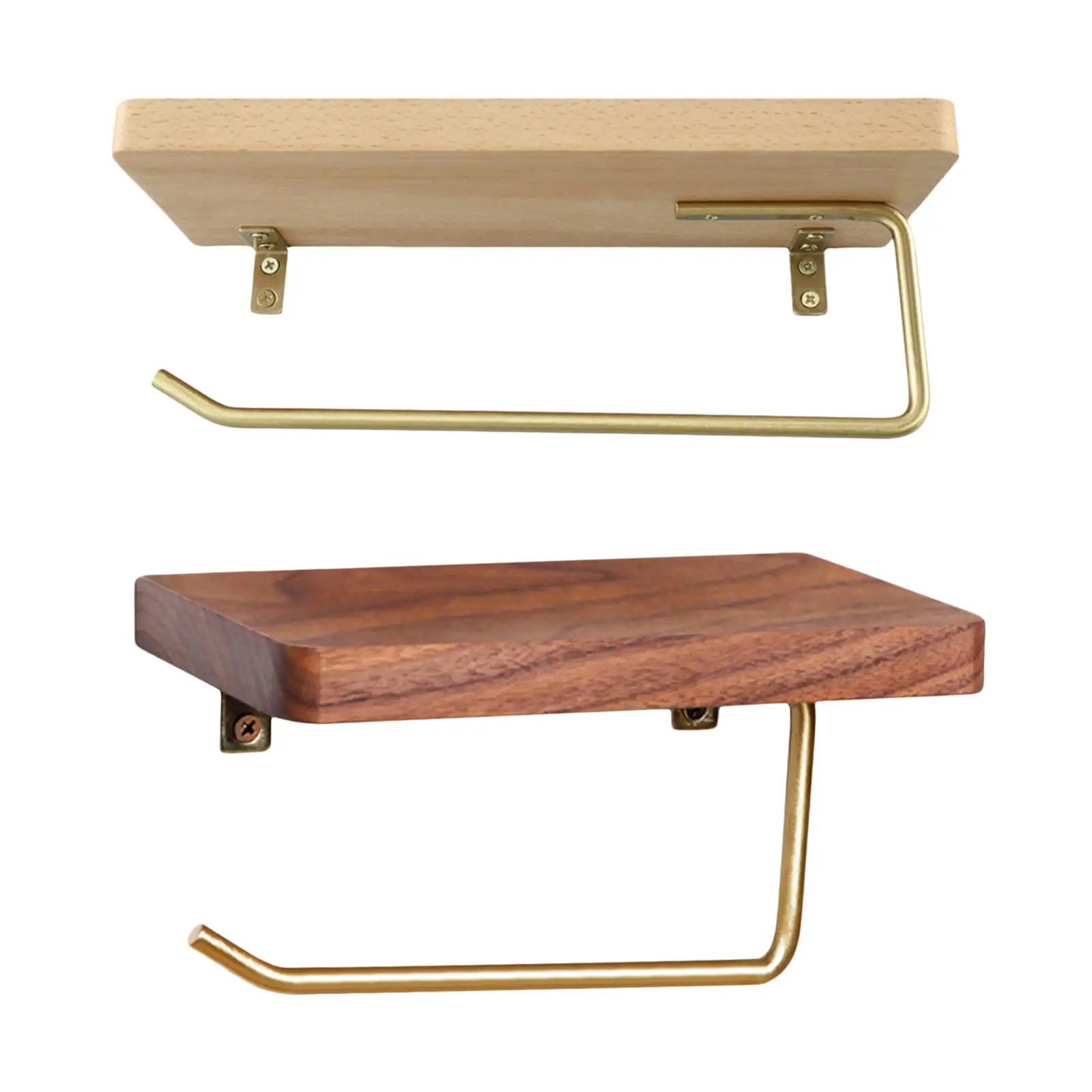 

Wall Hanging Paper Holder Rack Wooden Paper Towel Holder for Toilet Room Bathroom