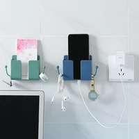wall mounted storage box remote control organizer case mobile phone plug charging holder rack multifunction stand for home