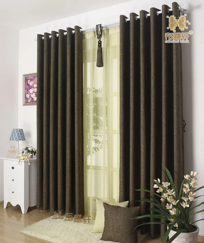 Занавеска s для гостиной столовой спальни льна чистый цвет высококачественный