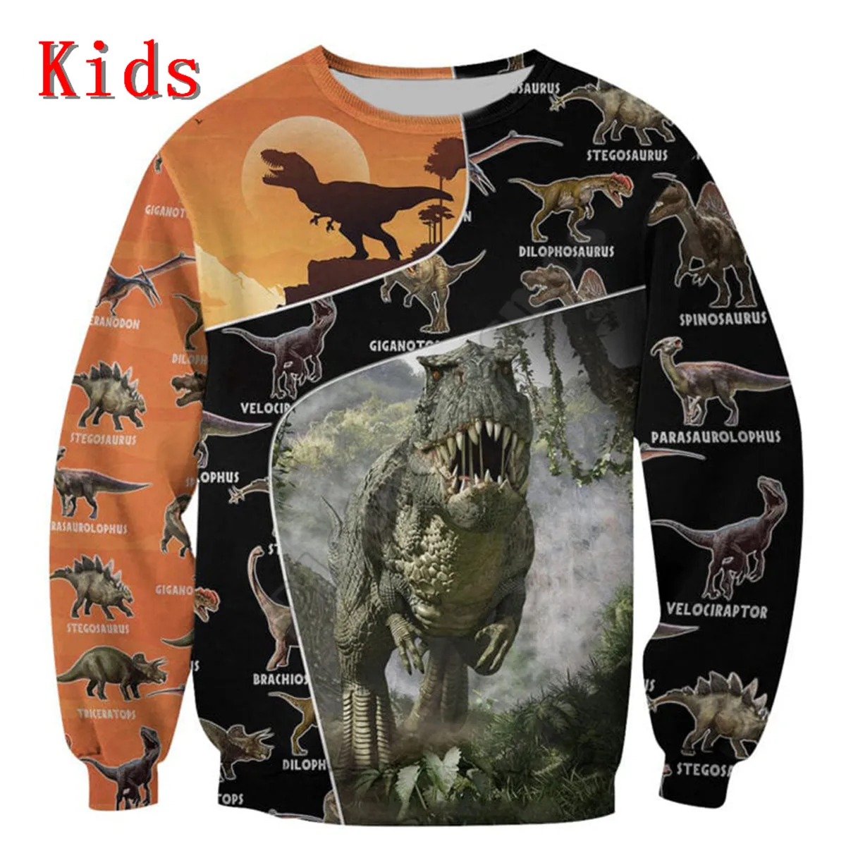 

Love Dinosaur Hoodies T-shirt 3D Printed Kids Sweatshirt Long Sleeve Boy For Girl Funny Animal Pullover 20