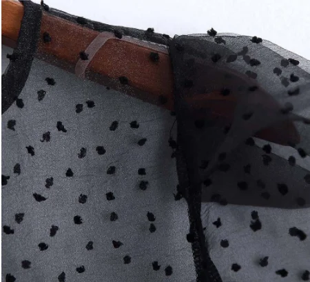 Женская Сексуальная Блузка с прозрачной сеточкой короткий рукав о образный