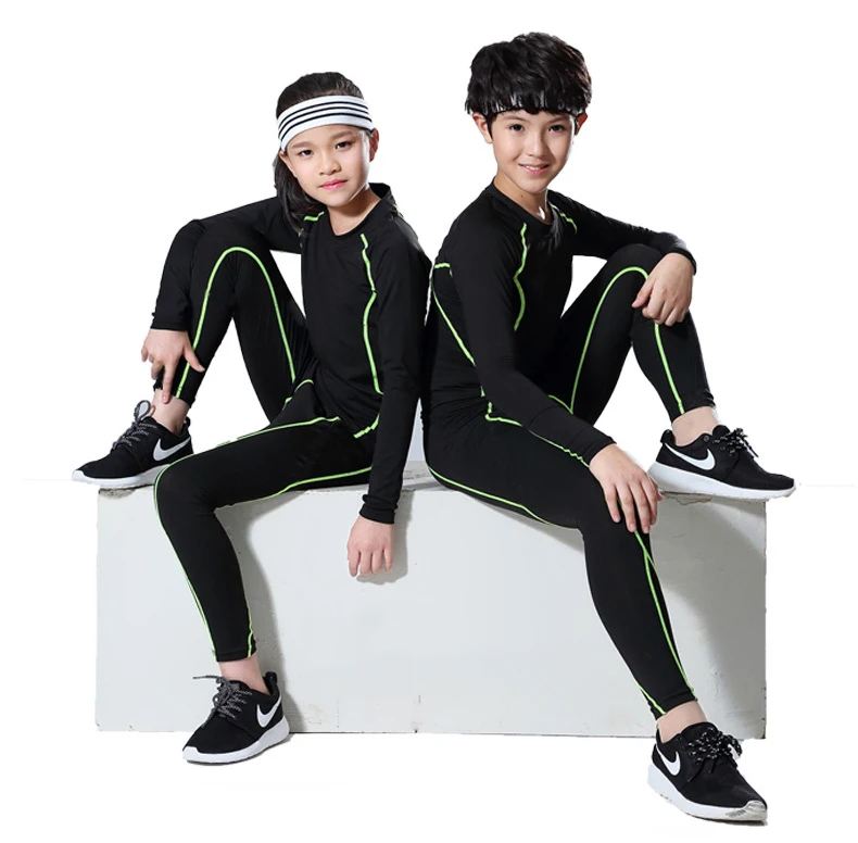 Детская одежда спортивный костюм для бега компрессионный комплект детей йоги