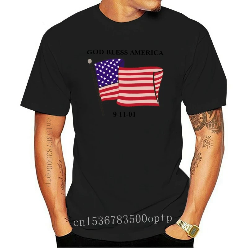 

New GOD BLESS AMERICA 9-11 T SHIRT MENS XL 2021 WHITE 9-11-01 SEPTEMBER 11 2001 FLAG