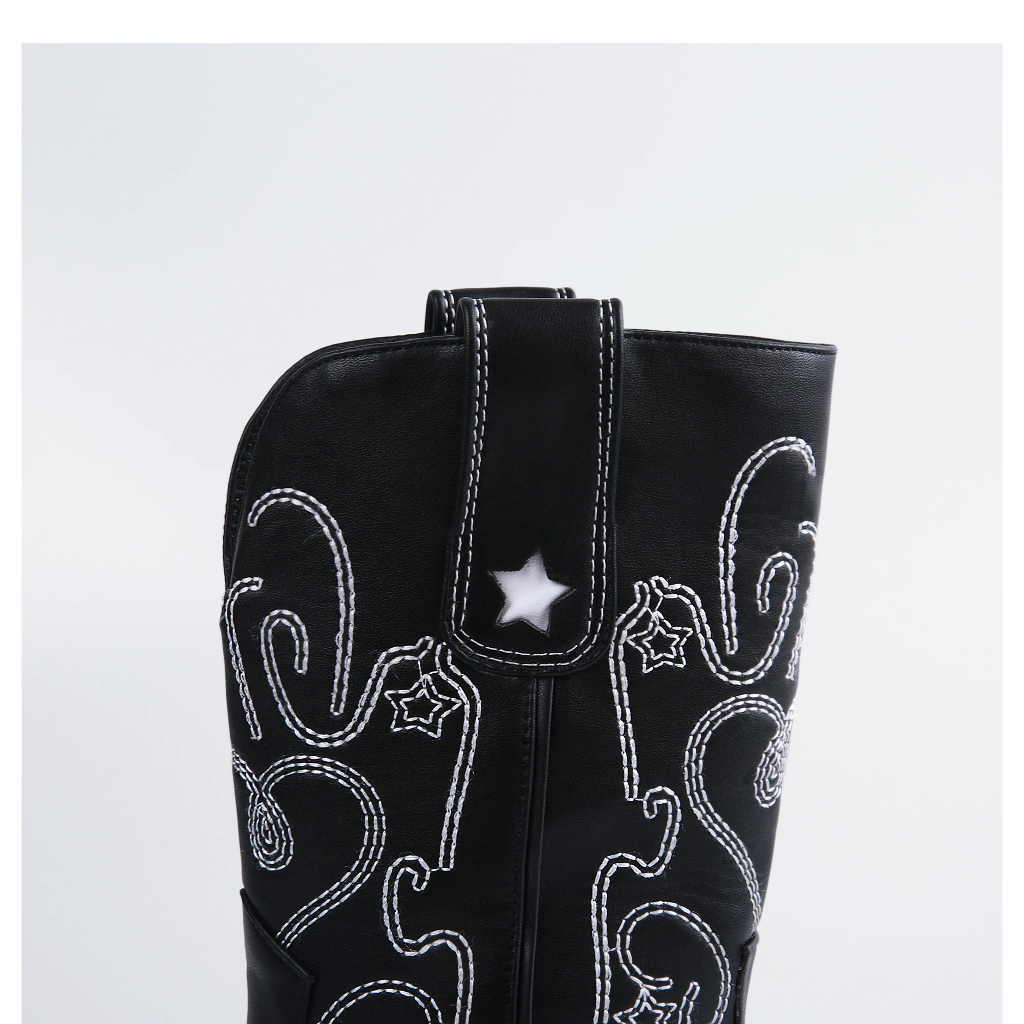 

INS HOT Women mid-calf boots plus size 22-27.5cm Embroidered winter booties plush warm shoe for women winter shoes women