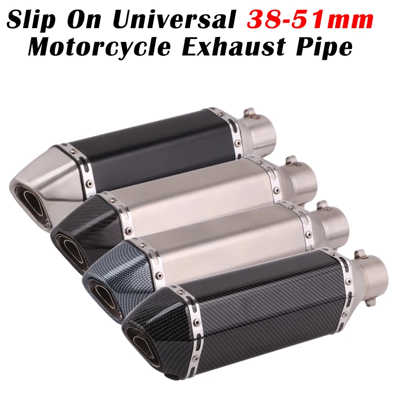 

Motorcycle Exhaust Escape Modified Uiversal 51mm Moto Laser Marking Carbon Fiber Muffler Scooter DB Killer For R3 RC390 Z900 R1