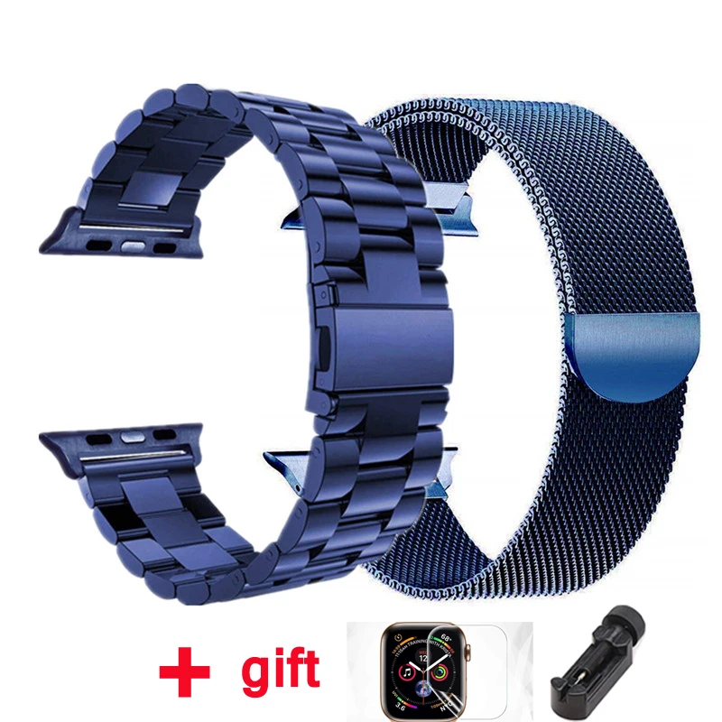 Ремешок для Apple watch band 42 мм 38 мм Миланская петля iWatch band 44 мм 40 мм браслет из нержавеющей стали Apple watch аксессуары