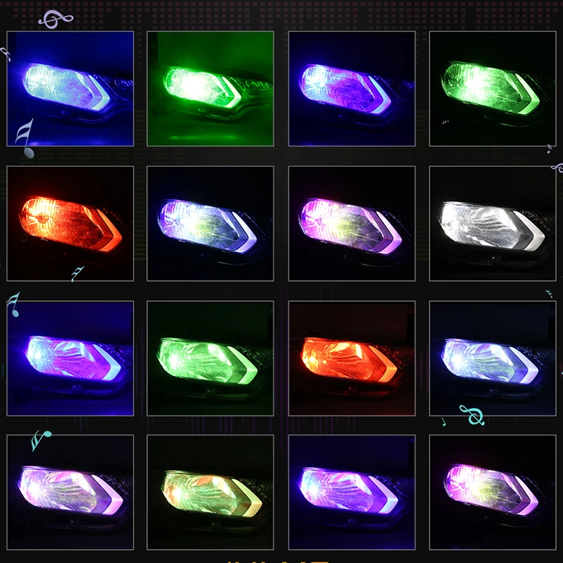 Светодиодная RGB головная лампа H4 H7 цветная Hb3 Hb4 9005 9006 H8 H11 светильник ПА для