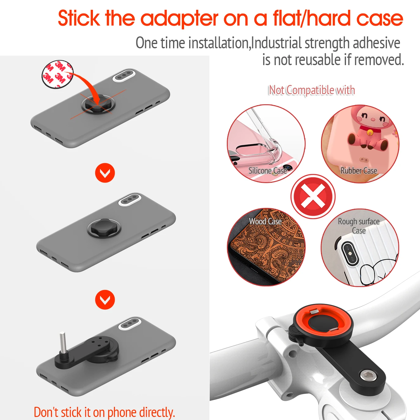 Крепление для телефона на велосипед любого смартфона: iPhone 11 PRO Max XS XR X 8 7 6 5 Plus Samsung