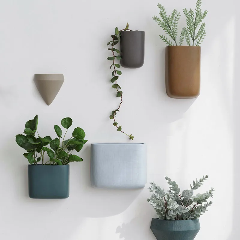 Креативная керамическая ваза для цветов в скандинавском стиле настенная