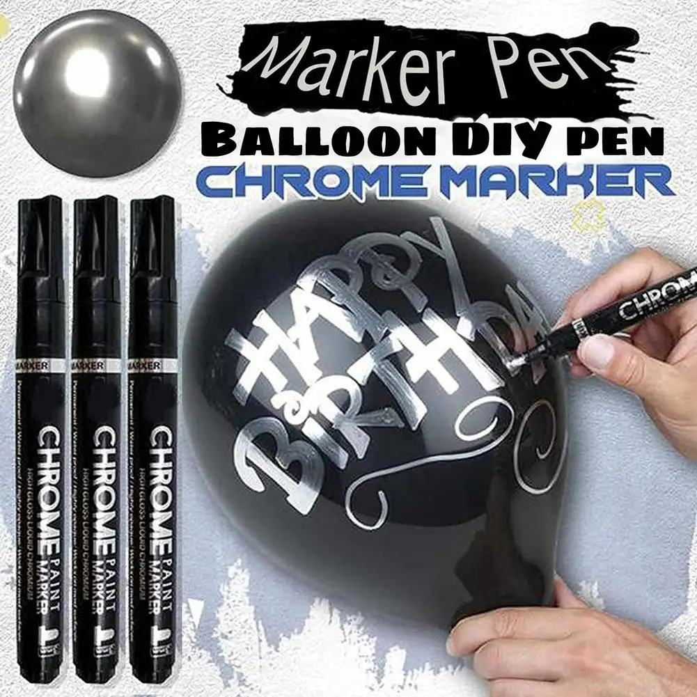 

DIY Liquid Chrome Marker Set Silver Art Liquid Mirror Chrome Markers Fade-Proof Metal Permanent Paint Craftwork Pen Accessories