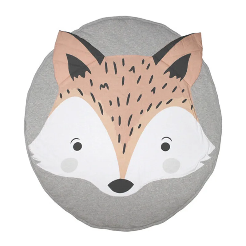 

Kid Soft Carpet Rugs Cartoon Animals Fox Baby Play Mats Child Crawling Blanket Carpet Toys Storage Bag Kids Room Decoration
