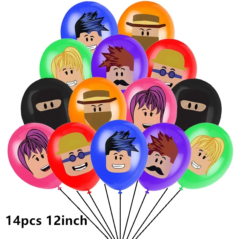 Розовые воздушные шары Robloxs для девочек и мальчиков баннер на день рождения