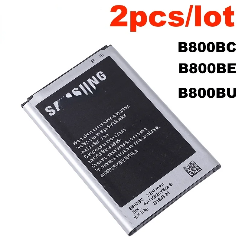 

2pcs/lot Samsung Original Battery For Samsung Galaxy Note 3 N900 N9002 N9005 N9006 N9008 B800BE B800BC B800BU with NFC 3200mAh