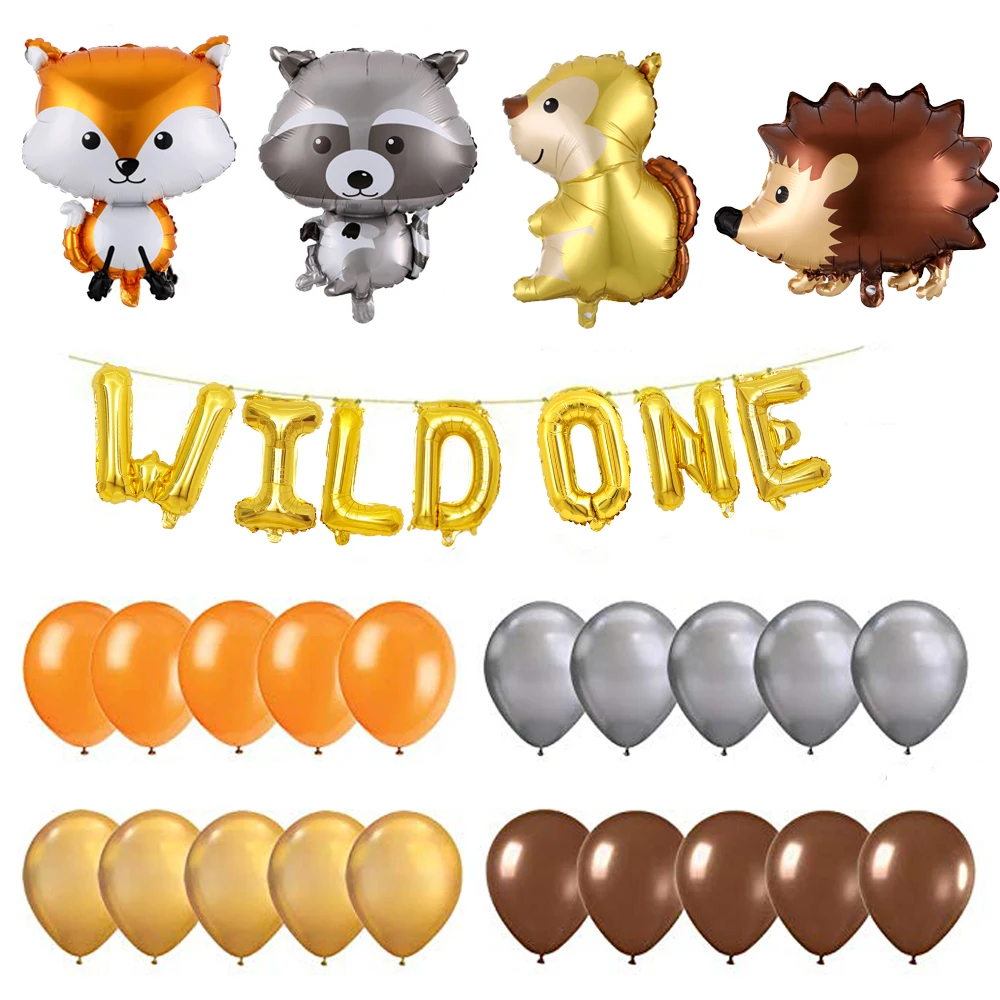 Украшения для вечерние в джунглях сафари лес енот ежик белка лиса дикий праздник