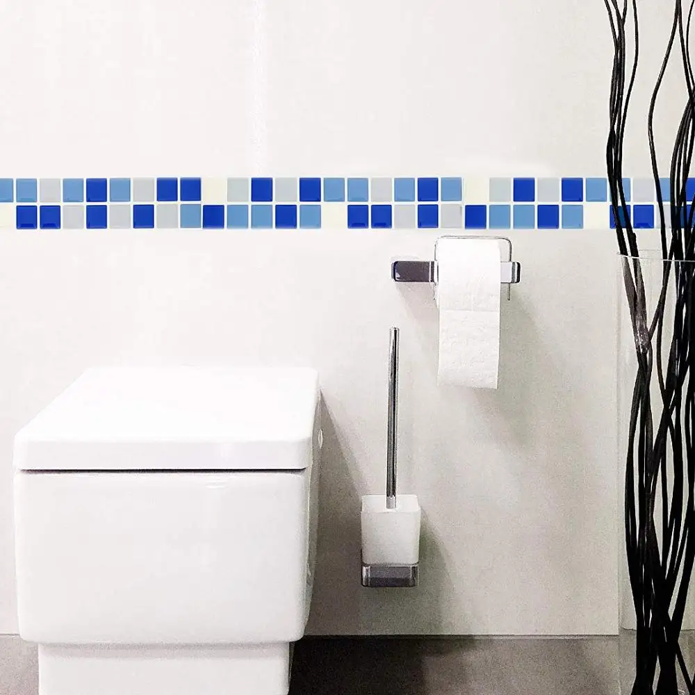 Vivid tiles 6 листов синий самоклеящийся Гладкий Декор поверхности виниловые обои 3D
