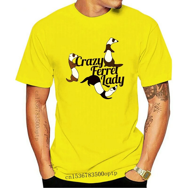 

Новинка, недорогая женская футболка Crazy Ferret, весна 2021, модная женская уличная одежда, однотонный дизайн, необычный натуральный глупый дизайн