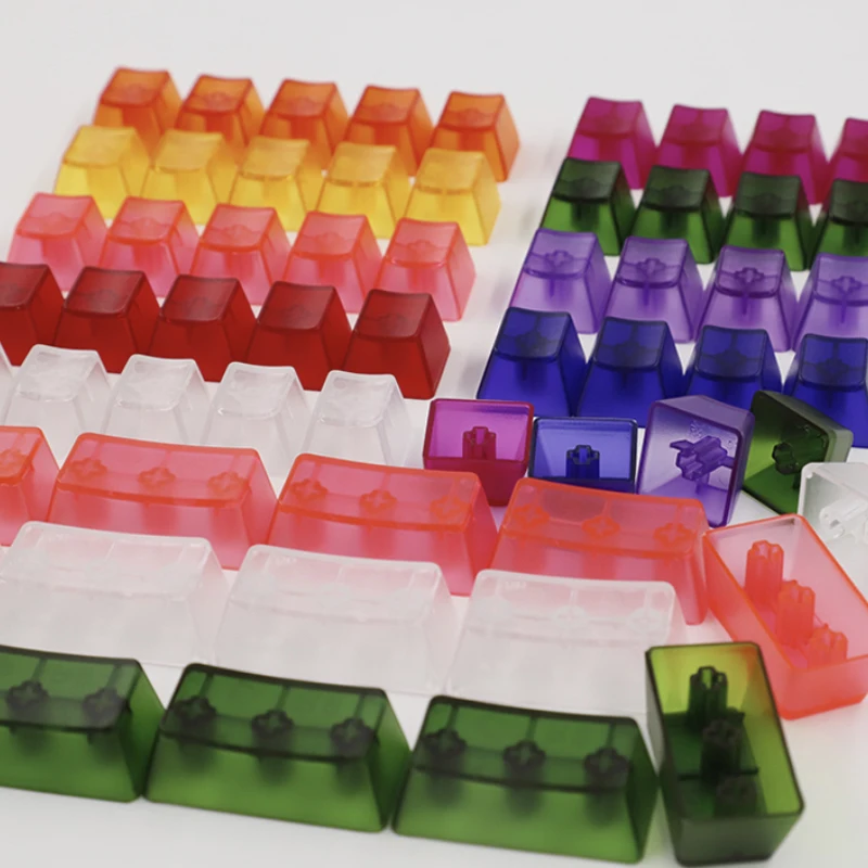 Полностью прозрачная ABS механическая клавиатура без записи OEM Вишневый вал белый