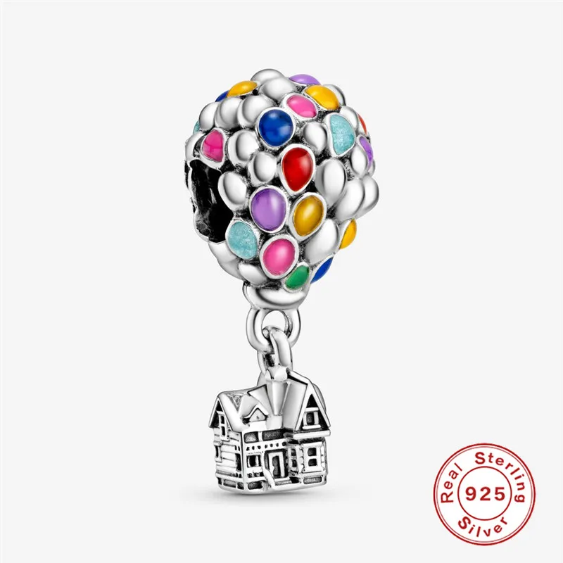 

Colors Dream Helium Balloon House Bead Charm fit Original Bracelet Necklace for Women 925 Silver Jewelry Making DIY Lovely Gifts