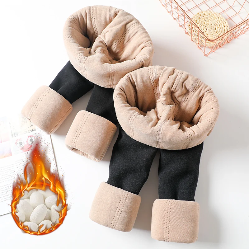 

От 3 до 15 лет детские шелковые Хлопковые Штаны для девочек, Зимние очень толстые брюки с бантом и жемчужинами, детская одежда