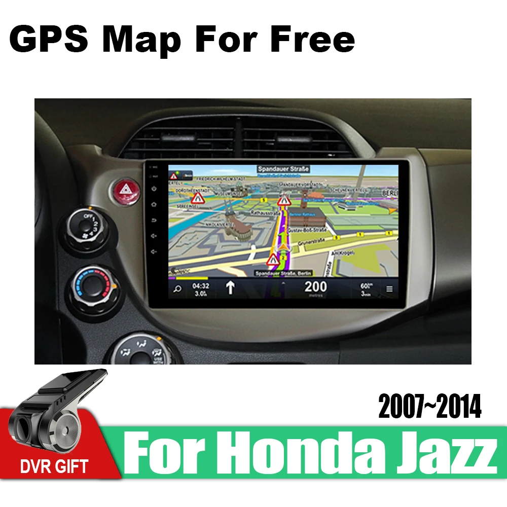 For Honda Jazz 2007~2014 Accessories GPS Navigation Car Multimedia Player Radio DSP Stereo IPS Screen Video Autoradiio 2din