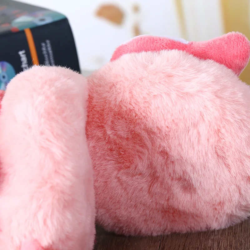 Модные новые зимние теплые милые детские наушники с милым кроличьим плюшем для