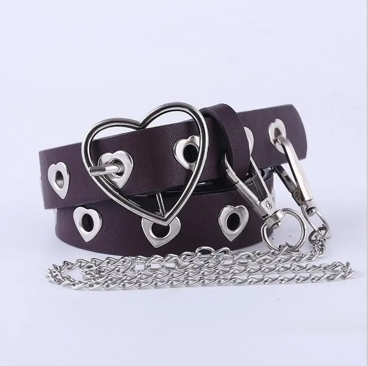 

MAGOGO Women Punk Belt Original Design Ring Lady Belt Trend Leather Belt With Chain