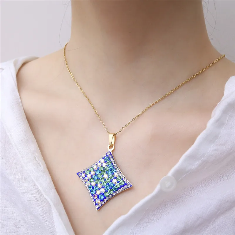 OUFEI очаровательное геометрическое ожерелье и серьги набор ювелирных изделий из