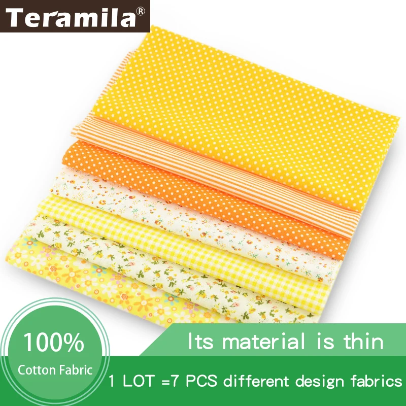 7 шт./лот несколько Цвет хлопок Ткань цветочные и точки Дизайн для Текстиль дома