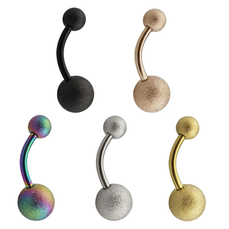 Кольцо для пупка с матовым шариком Пирсинг из нержавеющей стали штанга ювелирное