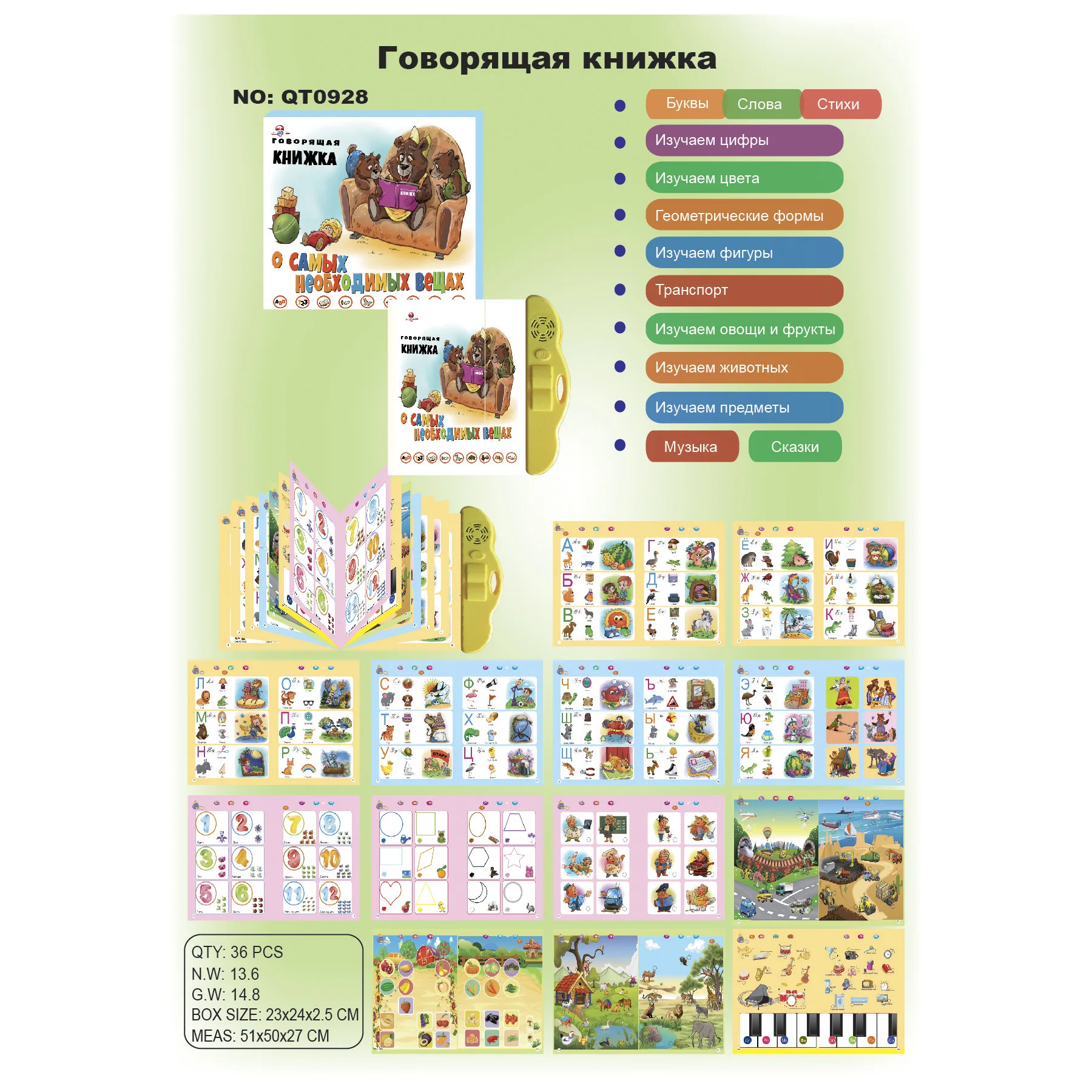 Русская Звуковая электронная книга для чтения звука устройство алфавита тачпад