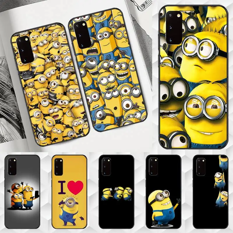 

Cute Cartoon Miniones Yellow Phone Case For Samsung A11 A12 A71 A80 M10 M20 M21 M30 M31 M31S 5G Cover Fundas