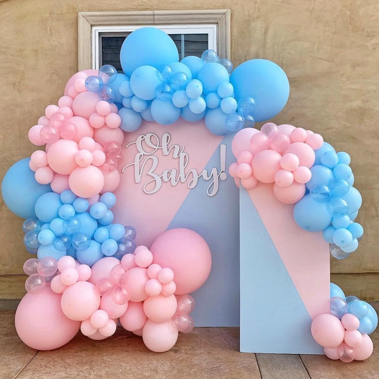 

2021 New Gender Reveal Boy Girl Balloon Arch Bridge Set Balloon Chain Pink Blue Birthday Party Decorations happy birthday