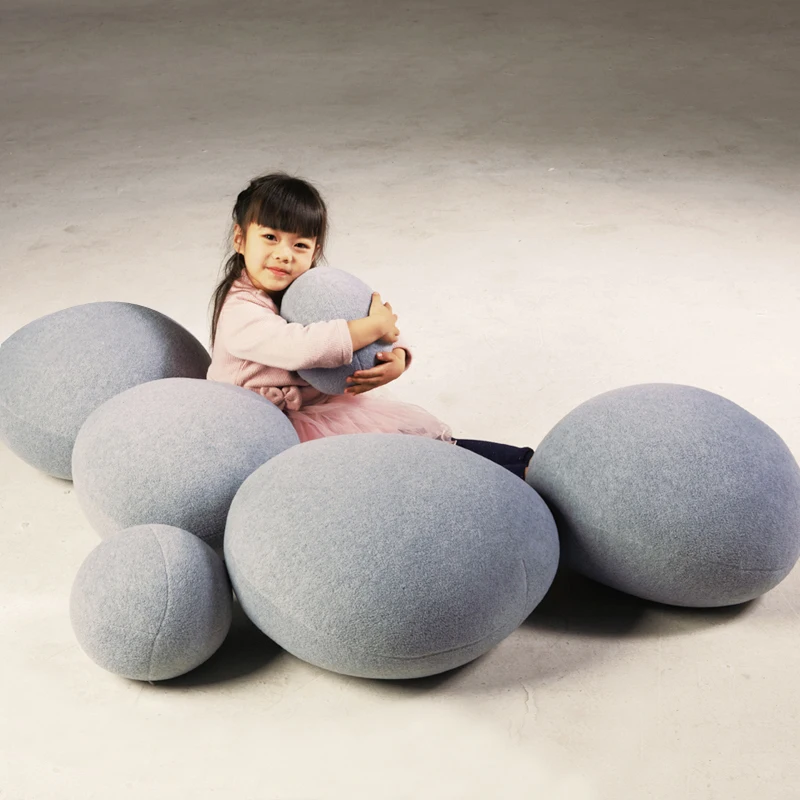Light Grey Креативная 3D булыжная подушка, плюшевая подушка для кровати, дивана, дивана, декоративная подушка, Детская плюшевая игрушка - Color: Light Grey