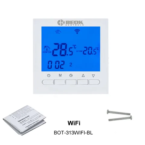 Beok беспроводной или Wi-Fi умный регулятор температуры газового котла, программируемый на неделю регулятор температуры, работает с Alexa
