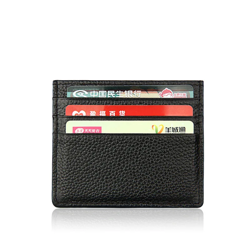 2021 Mens Genuine Leather Wallet Women Custom Credit Rfid Card Holder Ultra-thin Multi-color Card Holder Bag In Stock