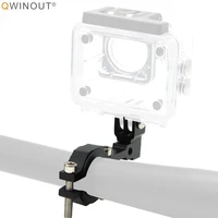qwinout cnc aluminum alloy bike bicycle handlebar mount holder clamp holder bracket adapter for gopro action camera holder mount
