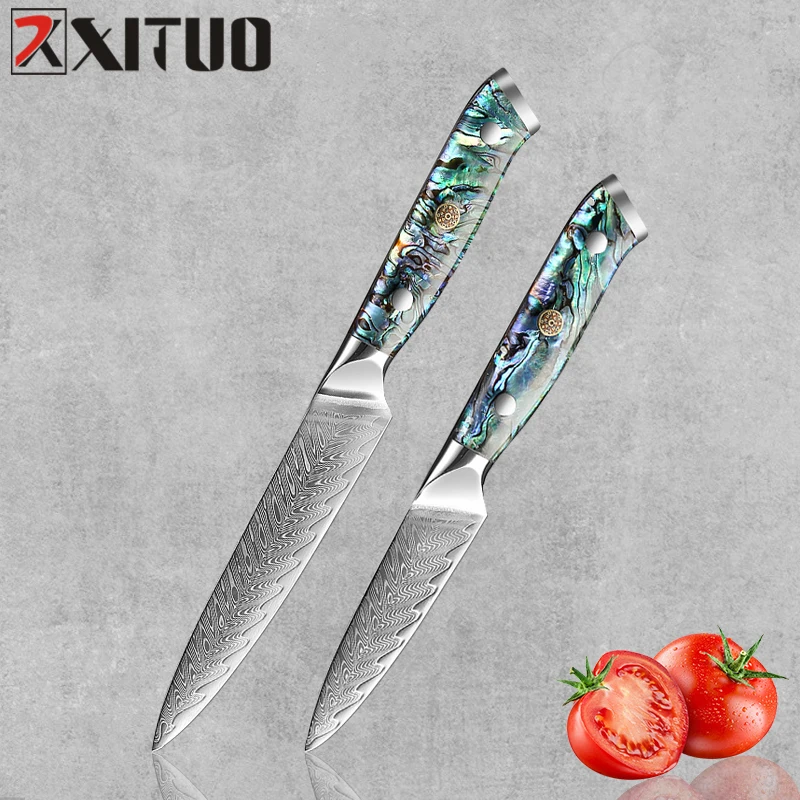 

Набор фруктовых ножей XITUO Sharp 5 "+ 3" с чехлом для ножа из дамасской стали, кухонный мясной нож шеф-повара, нож для мяса, инструмент для нарезки о...