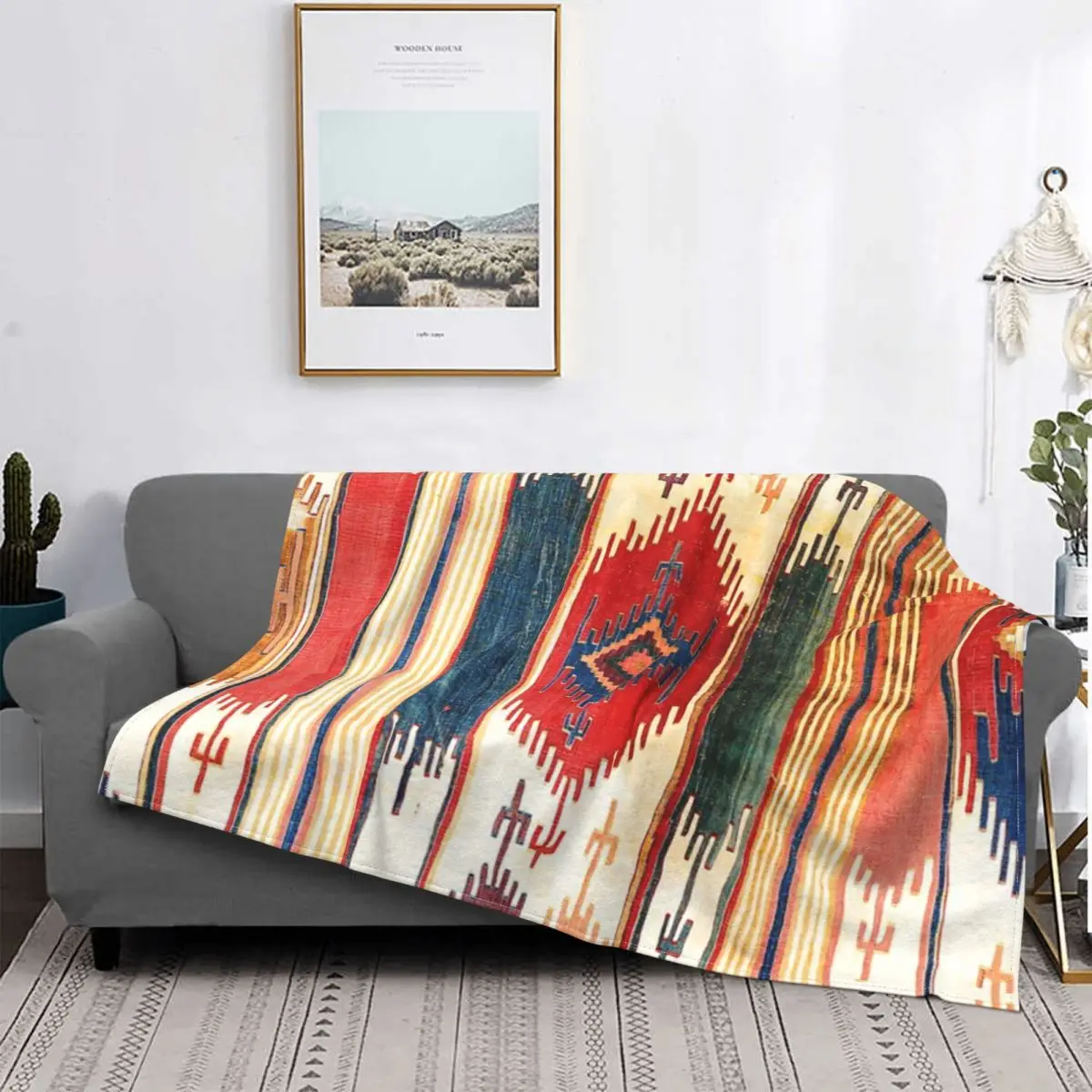 

Aksaray Antique Cappadocian Turkish Blanket Bedspread Bed Plaid Cover Fluffy Plaid Picnic Blanket Bed Linen Cotton