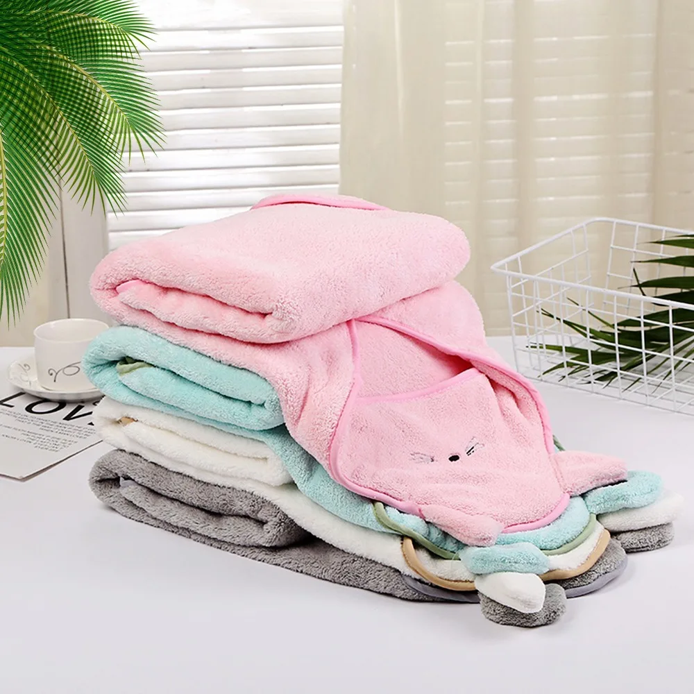 

Baby bath towel Super absorbent poncho newborn cute cartoon embroidered hooded towel beach Spa quick-drying bathrobe towel